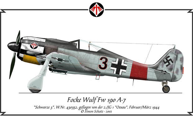 Focke Wulf Fw 190 A-7, geflogen von der 2./JG 1 Oesau